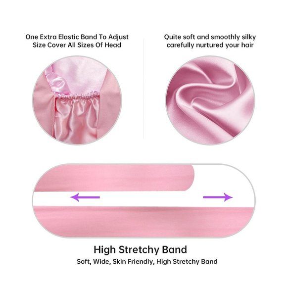 Women Silk Sleeping Satin Hair Bonnet - Picture 3 of 7